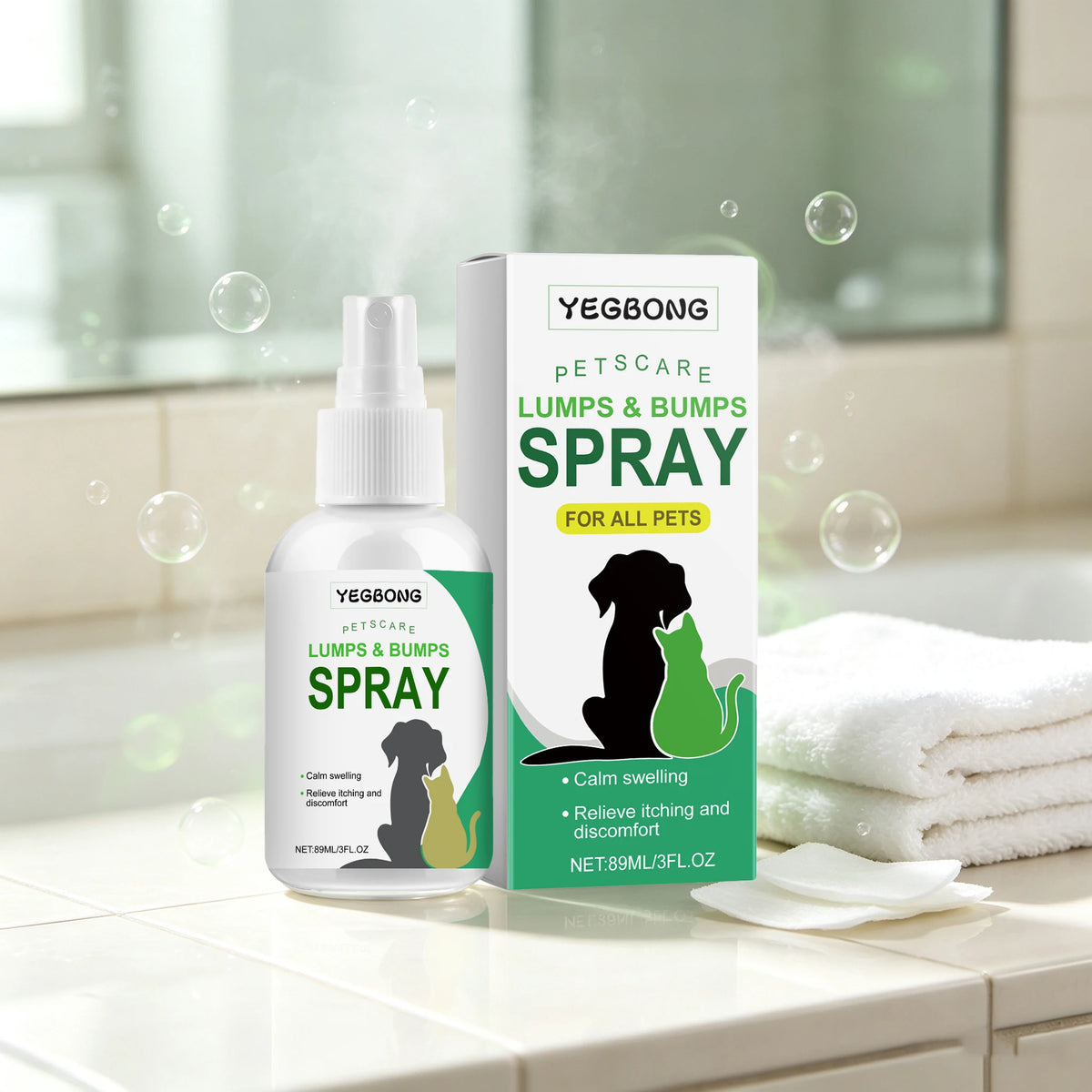89ML Pet Skin Care Spray Nourishing Skin Soothing Swelling Relief Itching & Discomfort Protective Daily Pet Care Spray for Dogs & Cats