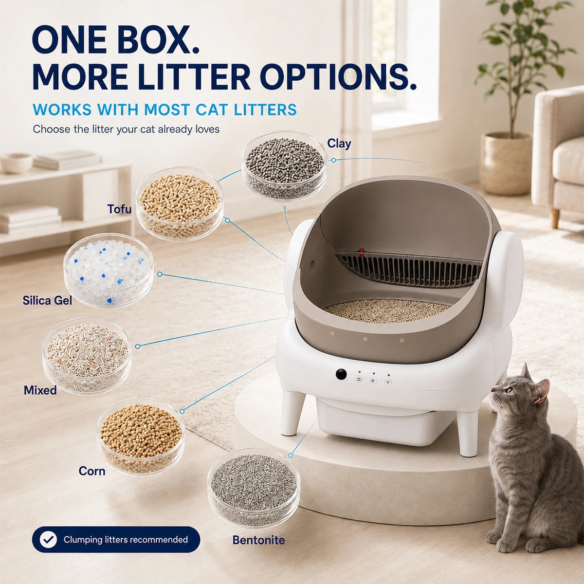 Cumrige Automatic Self Cleaning Cat Litter Box With WiFi Control