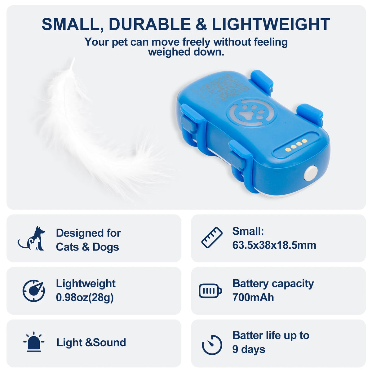 4G GPS Tracker for Dogs Cats, Real-time Pet Locator with Light Sound Alarm, US Seller, IP67 Waterproof, Safe Zone, with App Subscription, US Stock