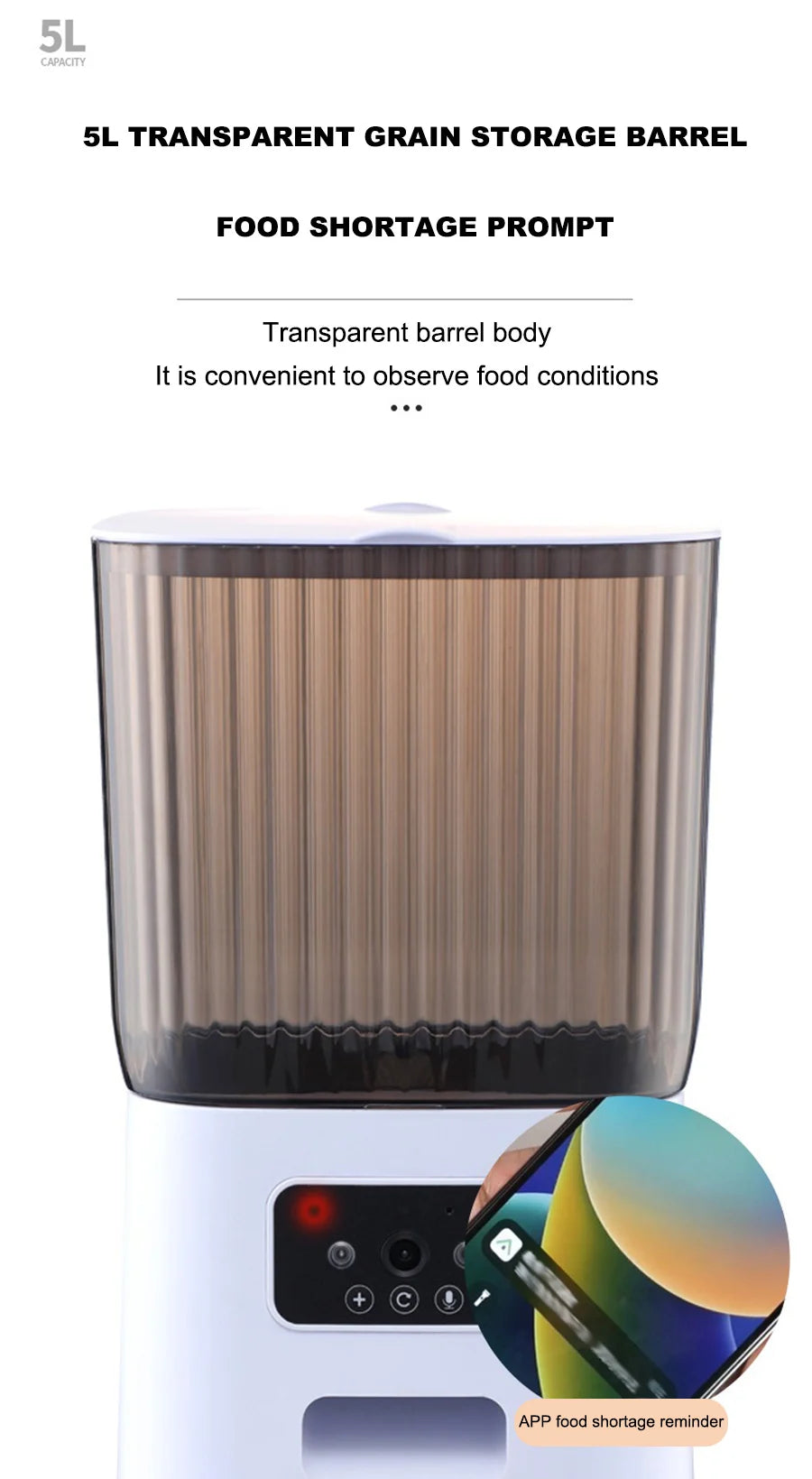 Automatic Smart Pet Feeder With App Control And Timer
