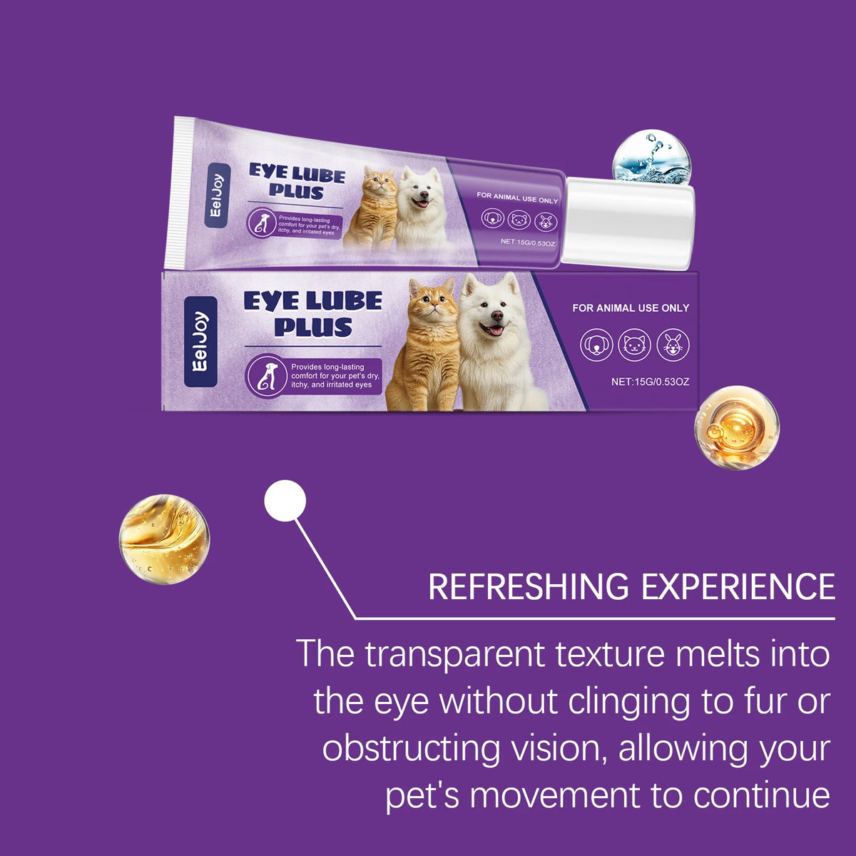 15G Pet Eye Tear Stain Remover Gentle Cleaning Tear Stains No-rinse Cleaning Non-irritating Portable Daily Care Pet Eye Stain Remover for Pets & Dogs