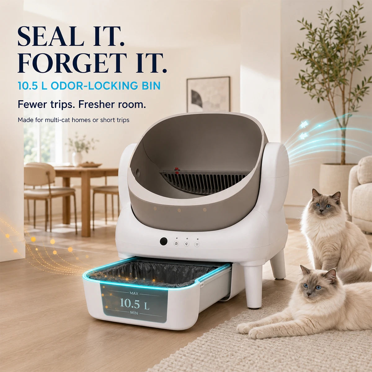 Cumrige Automatic Self Cleaning Cat Litter Box With WiFi Control