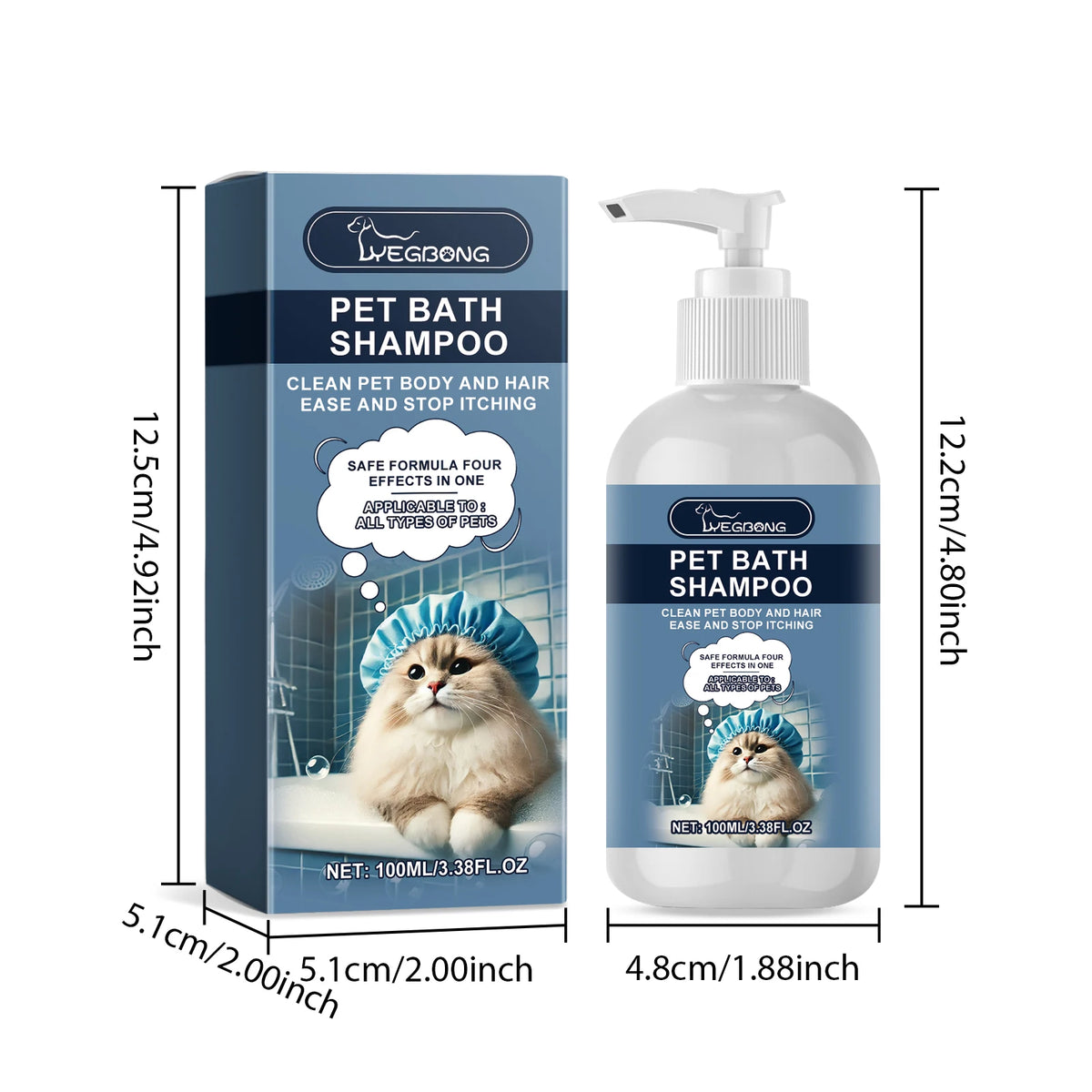 100ML Pet Bathing Shampoo Gentle Cleaning Dirts Moisturizing Enhance Smoothness Nourishing Skin Soothing Itching Improve Shine Fresh Fragrance Pet Shampoo for Cat & Dog
