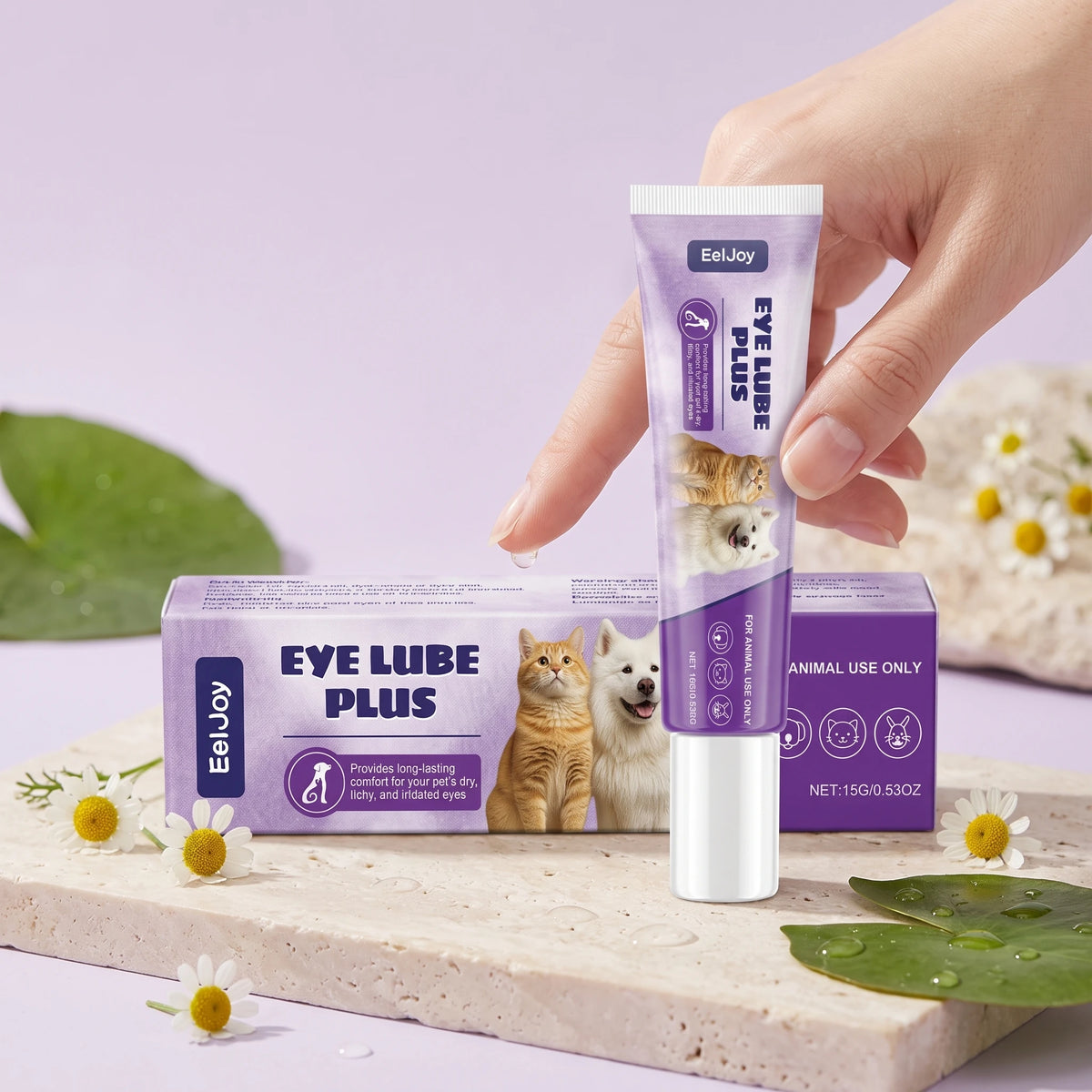 15G Pet Eye Tear Stain Remover Gentle Cleaning Tear Stains No-rinse Cleaning Non-irritating Portable Daily Care Pet Eye Stain Remover for Pets & Dogs