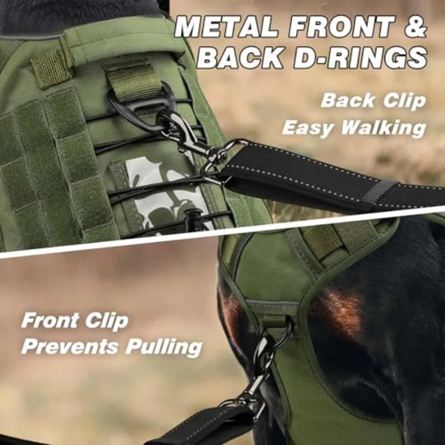 Heavy Duty Tactical No Pull Dog Harness With Handle Reflective