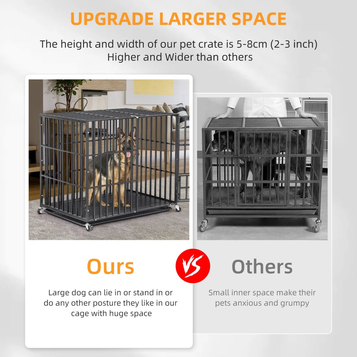 Bingopaw Heavy Duty Metal Dog Crate With Three Doors