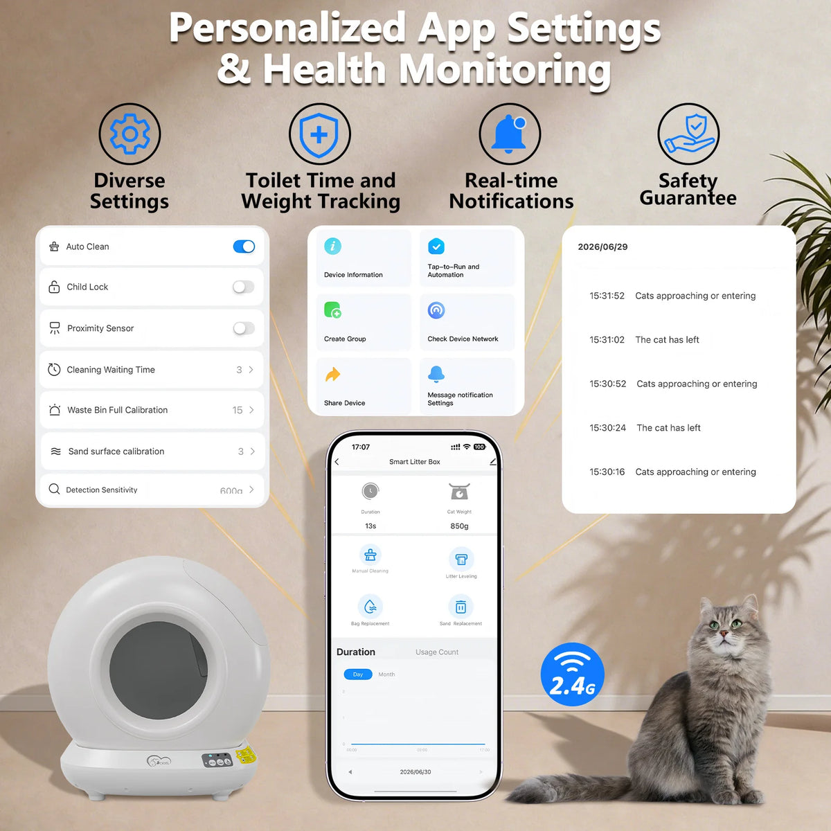 DOEL Smart Self-Cleaning Automatic Cat Litter Box With App Control