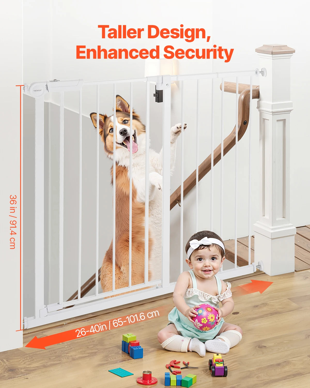 SucceBuy Stainless Steel Pressure Mount Baby Safety Gate