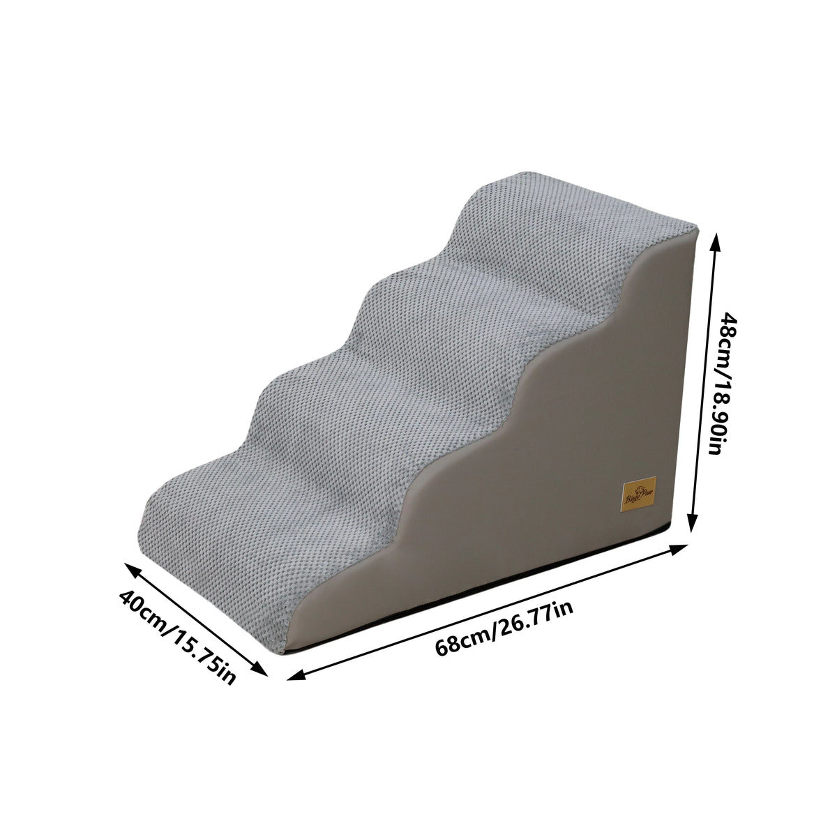 Curved Small Dog Stairs With Removable Cover High Density Foam