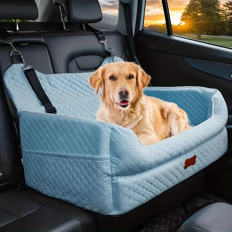 Secure Memory Foam Dog Car Seat Booster Cushion For Travel