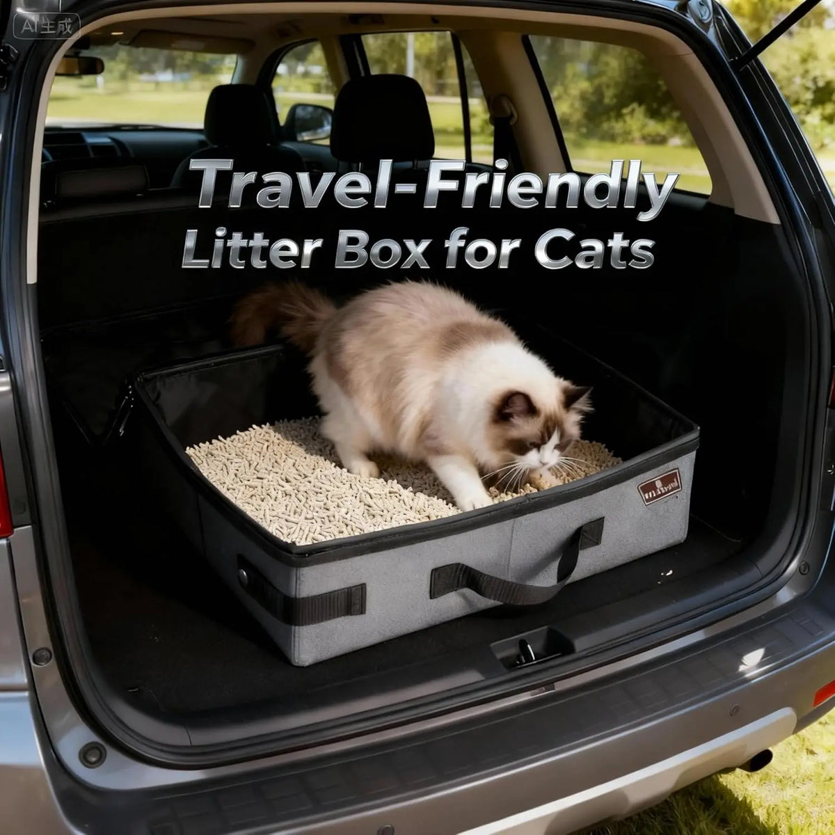 Portable Foldable Cat Litter Box With Lid And Scoop