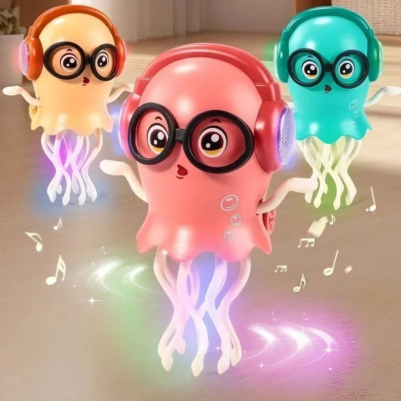 LED Electrically-Powered Crawling Dancing Jellyfish Toy An Octopus With Music Automatic Obstacle Sensor Intelligent Cat Toy Gift