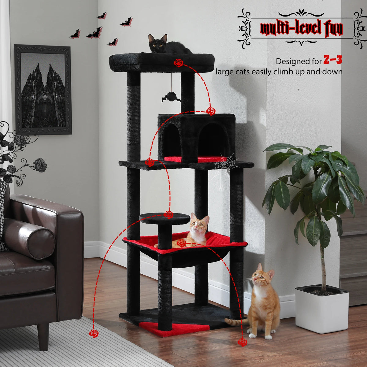 PAWZ Road Cat Tree With Hammock Condo And Sisal Posts