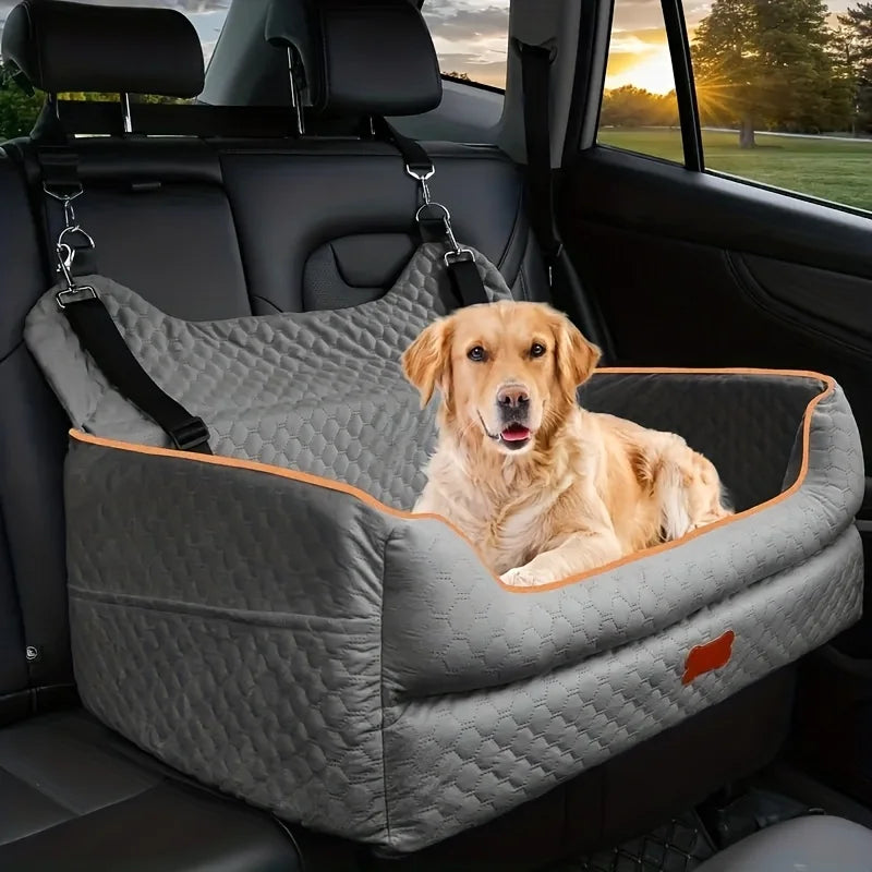 Secure Memory Foam Dog Car Seat Booster Cushion For Travel