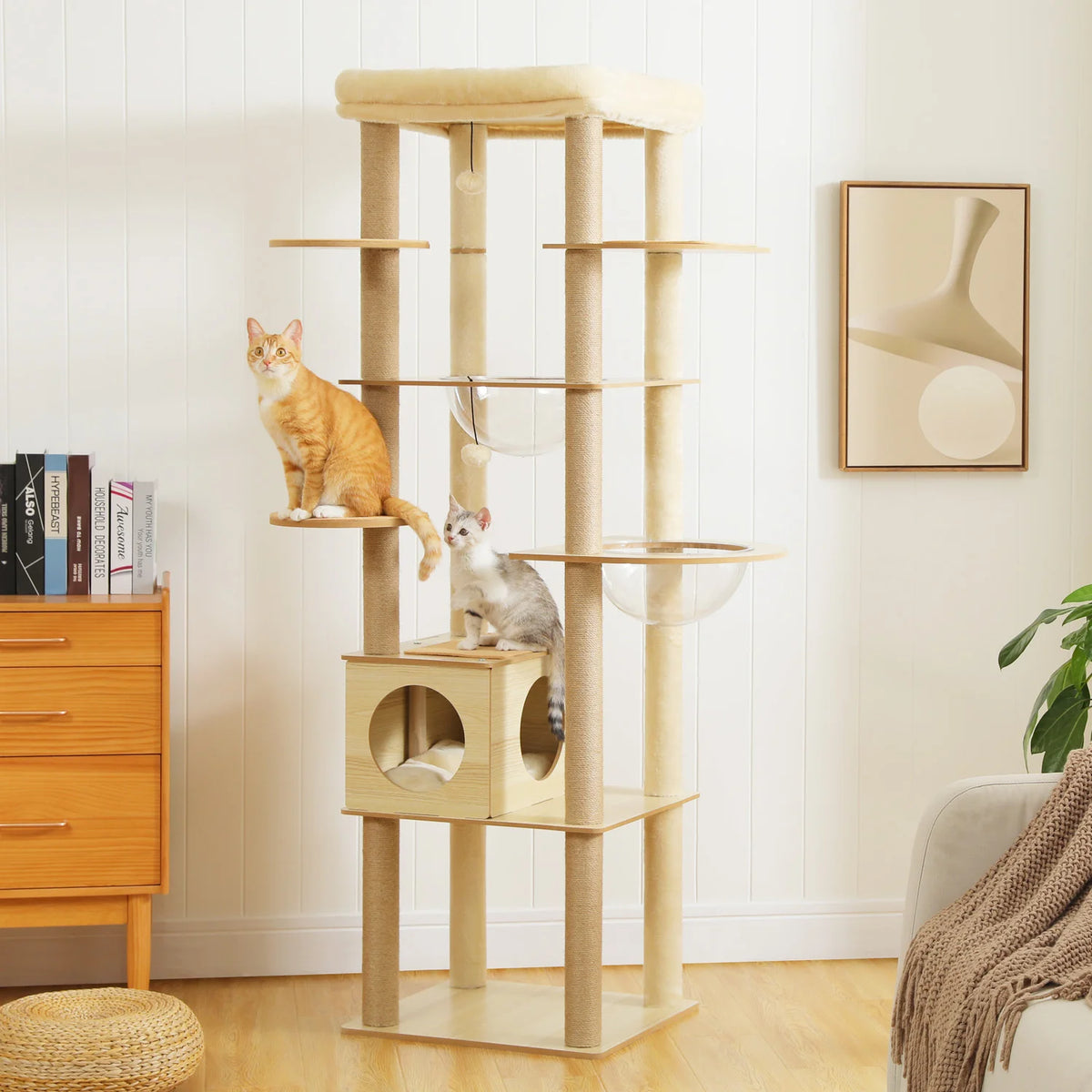 PAWZ Ro Multi-Level Indoor Cat Tree With Condo And Hammock