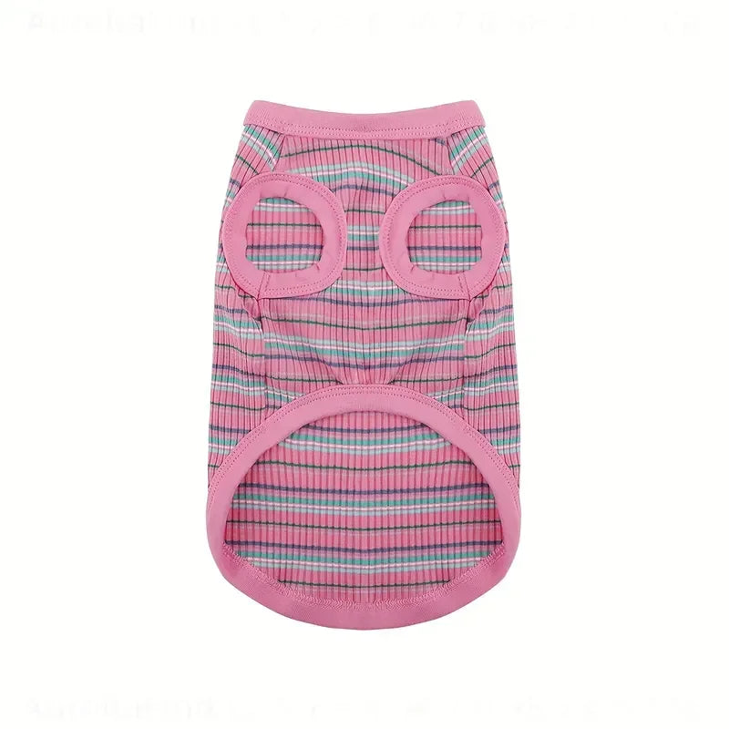Ribbed Knit Dog Vest Tank Top With Easy Pullover Design