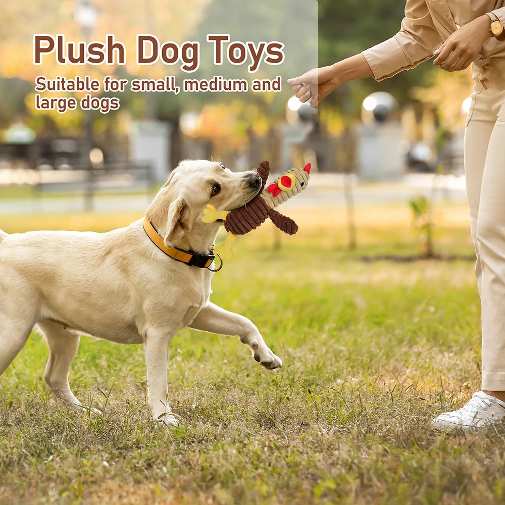Premium Plush Squeaky Dog Chew Toy Assortment Bundle