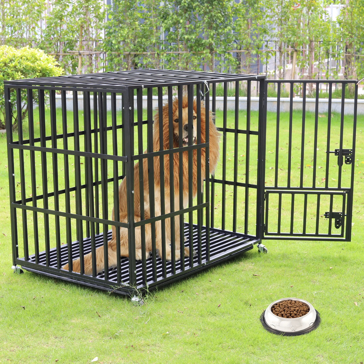 Borwart Heavy Duty Dog Crate With Chew Resistant Square Tube