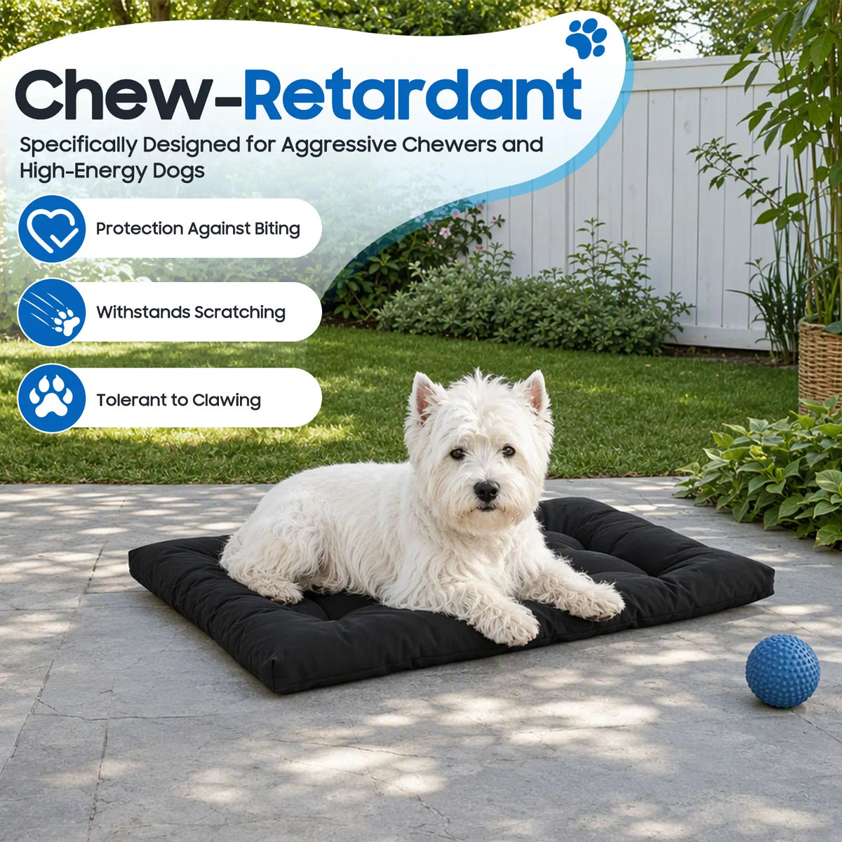 Chew Proof Washable Dog Crate Bed for Indoor Outdoor Travel