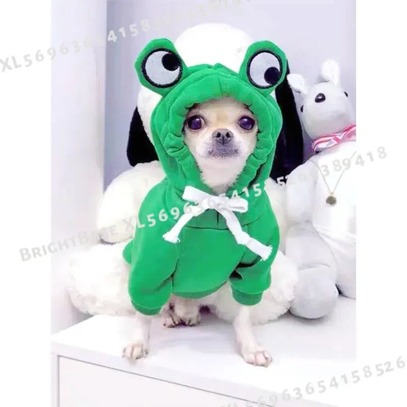 Cute Frog Pet Sweater Hoodie for Dogs With Fun Design