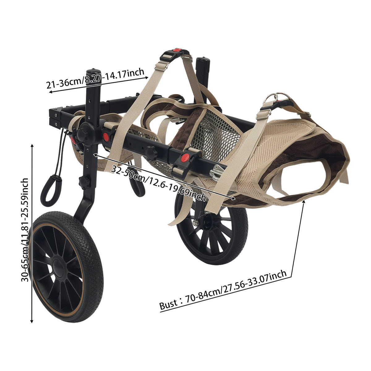 Bymaocar Adjustable Dog Wheelchair Rehabilitation Walking Aid Cart