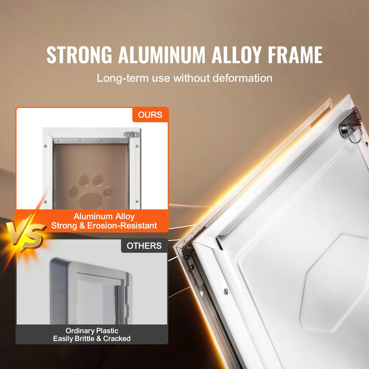 Weatherproof Aluminum Pet Door With Lock And Flap System