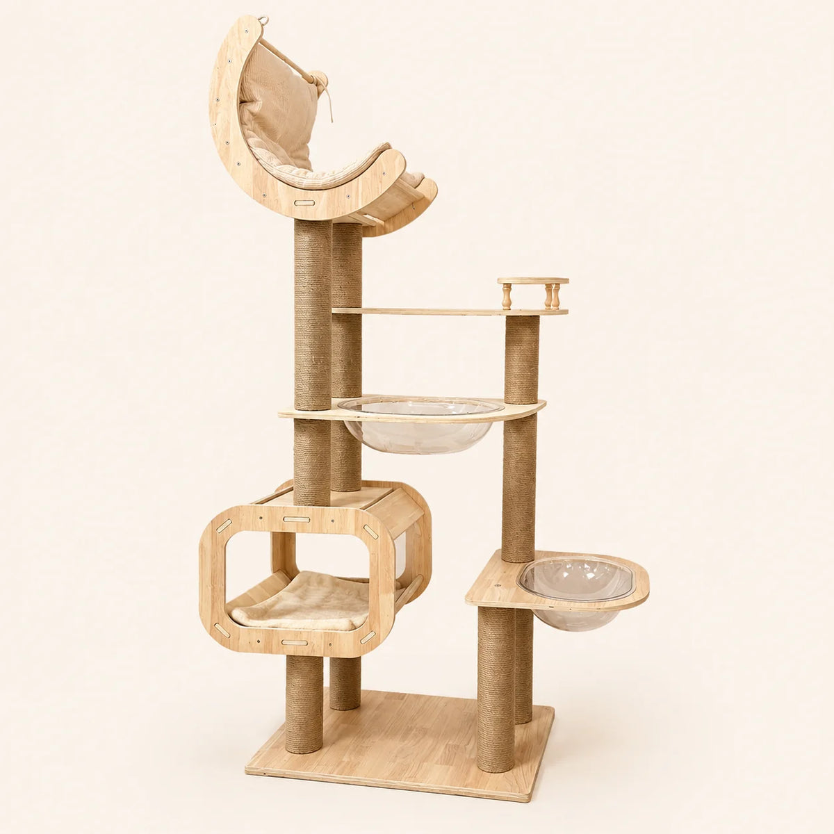 Multi-Level Cat Tree Tower With Hammock And Sisal Scratching Posts
