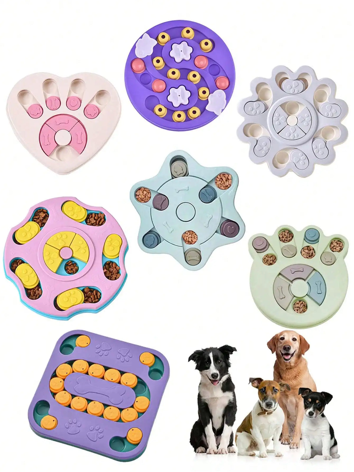 Interactive Dog Puzzle Slow Feeder Treat Dispenser Toy