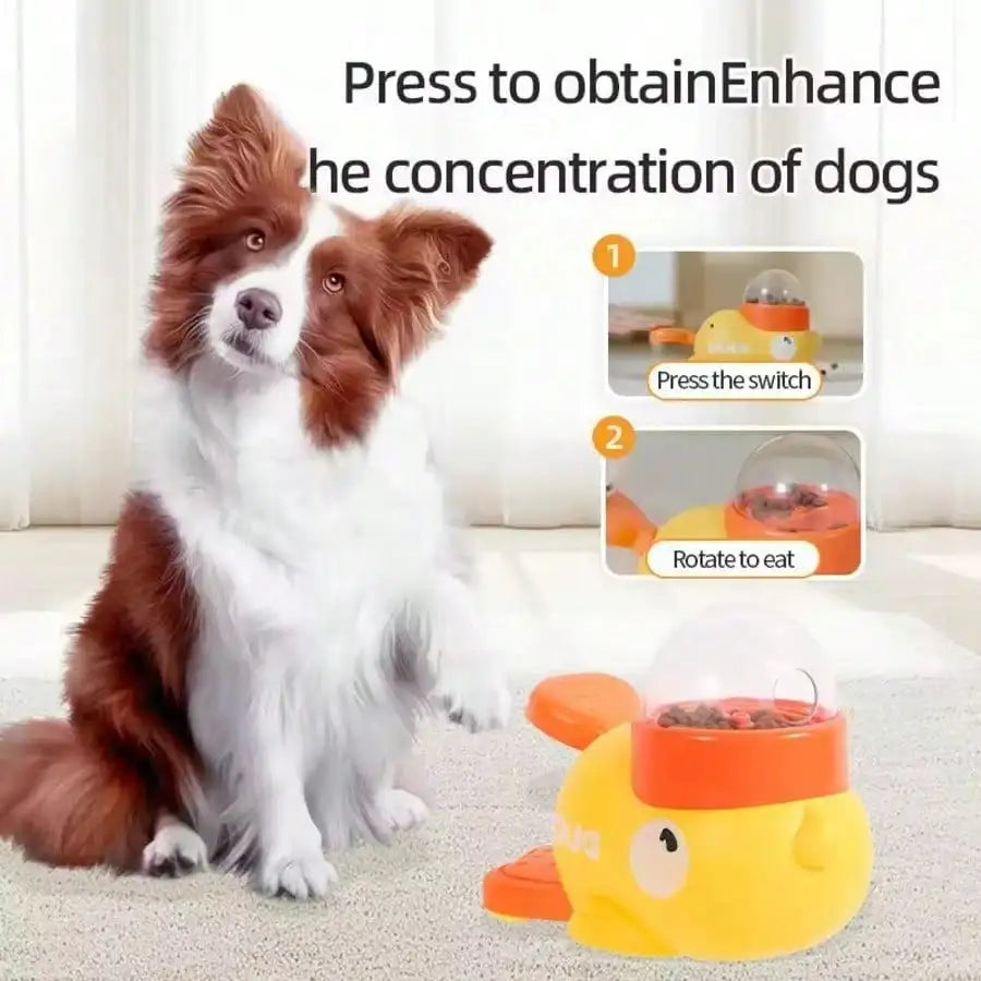 Interactive Duck Shaped Dog Feeding Puzzle Toy And Food Dispenser