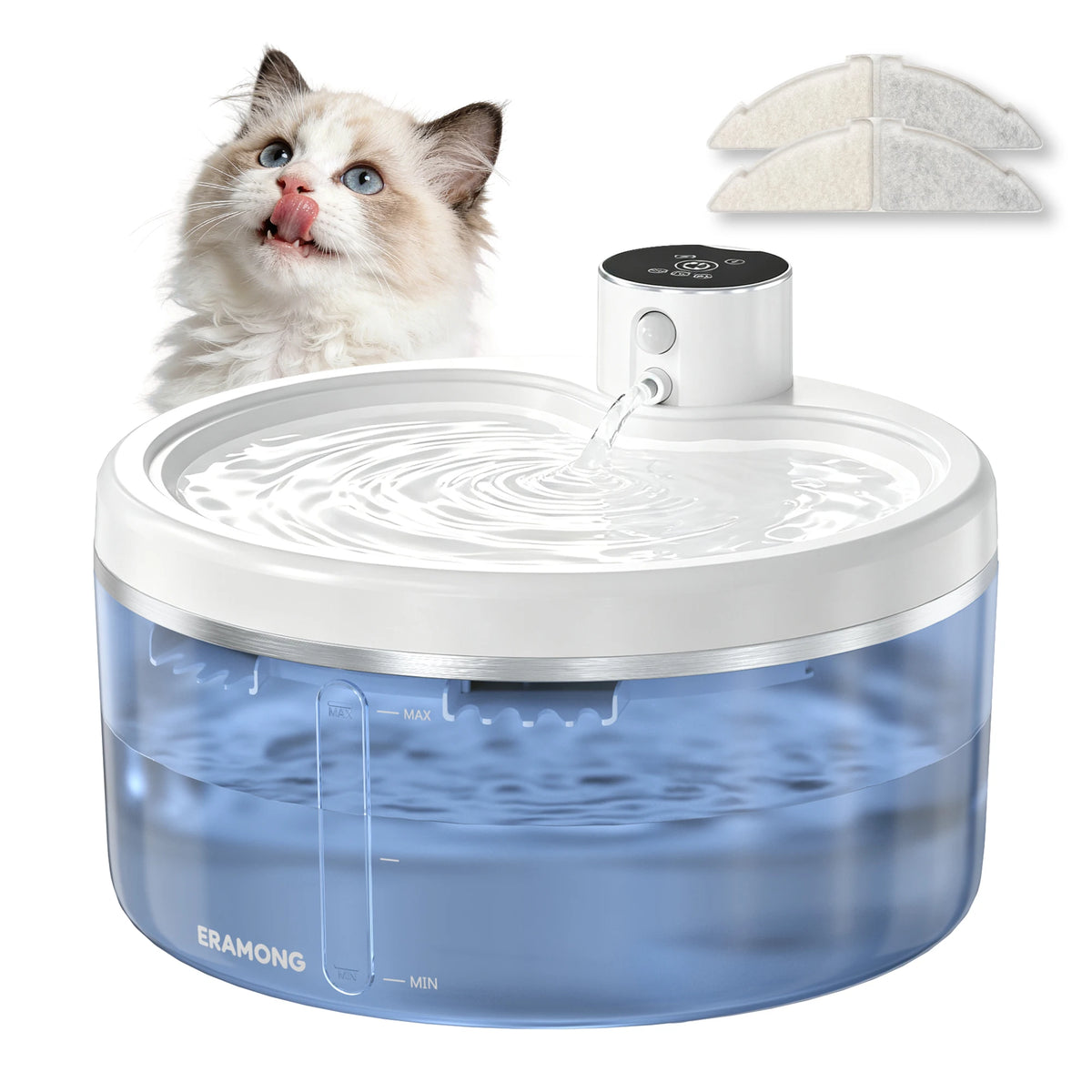ERAMONG Wireless Cat Water Fountain With Auto Sensor Quiet Dispenser