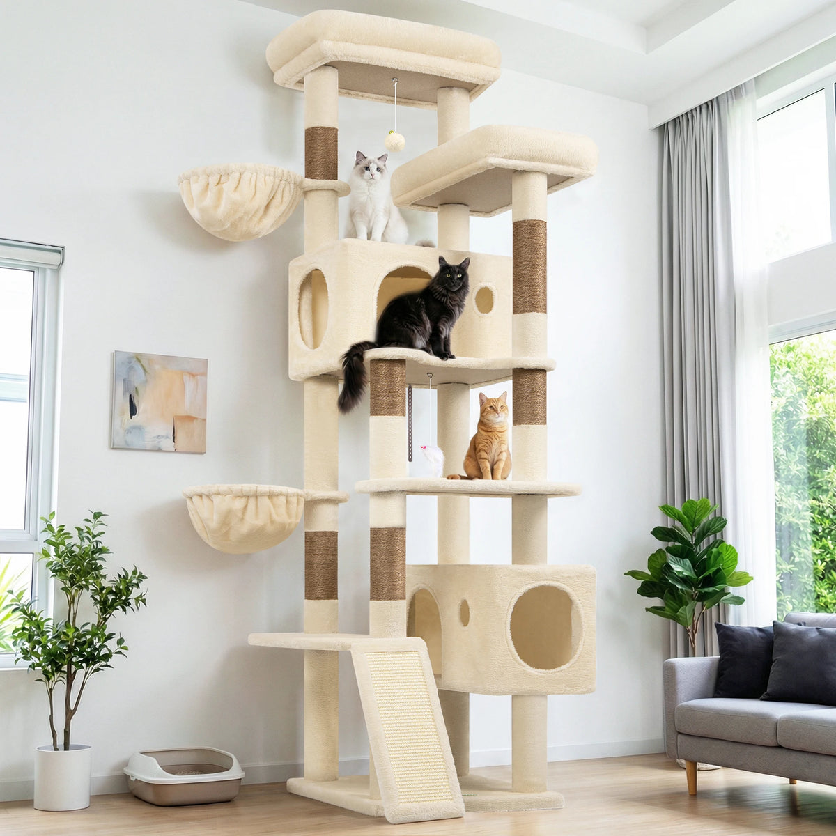 Globlazer Multi-Level Cat Tree Tower With Condos Hammocks And Perches