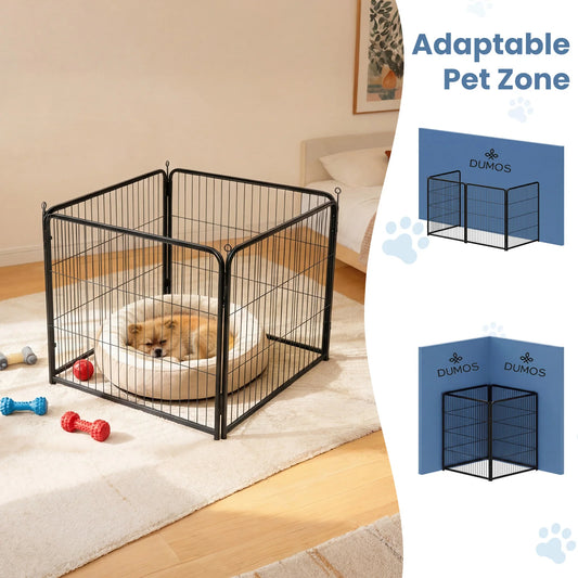 JHK Foldable Metal Dog Pet Fence For Large Puppies Outdoors