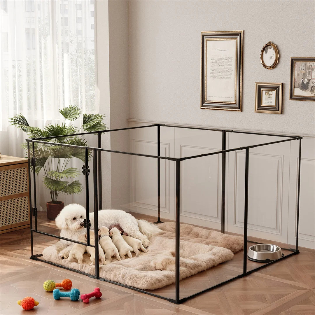 Bingopaw 8 Panel Acrylic Dog Indoor Whelping Playpen