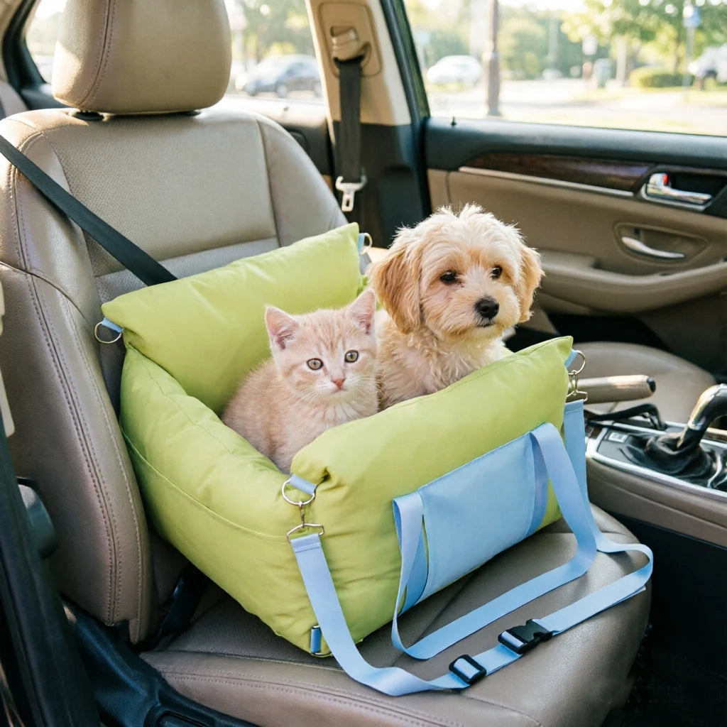 HiMISS Waterproof Dog Car Seat Booster With Tether And Pocket