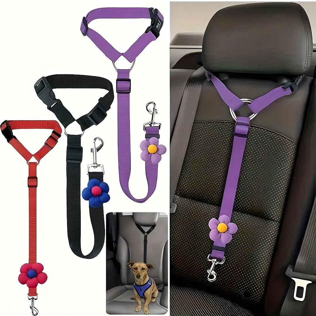 Tepoztec Adjustable Reflective Pet Car Seat Belt Harness