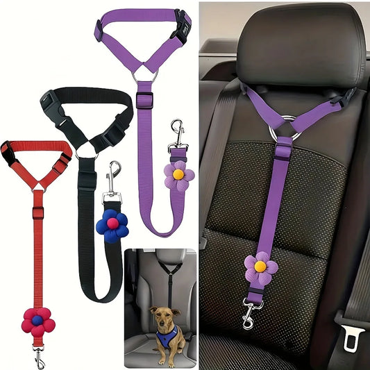 Tepoztec Adjustable Reflective Pet Car Seat Belt Harness