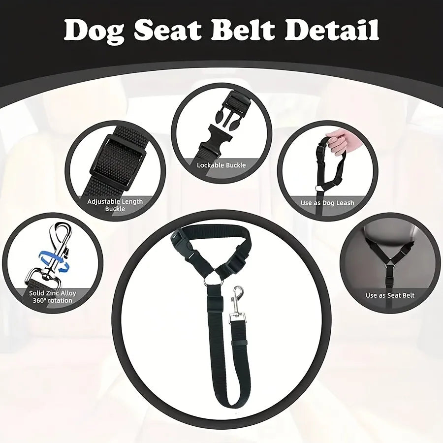 Tepoztec Adjustable Reflective Pet Car Seat Belt Harness