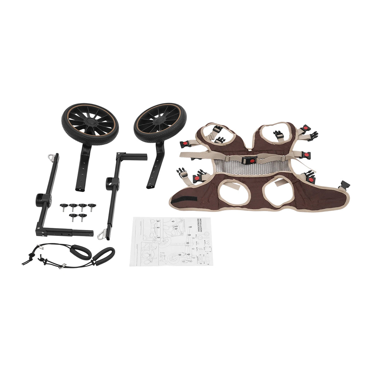 Pet Walking Aid Pet Rehabilitation Walking Aid Multi-Scenario Usage 2-Wheel Dog Wheelchairs for Back Legs/Senior Dogs 65kg Load