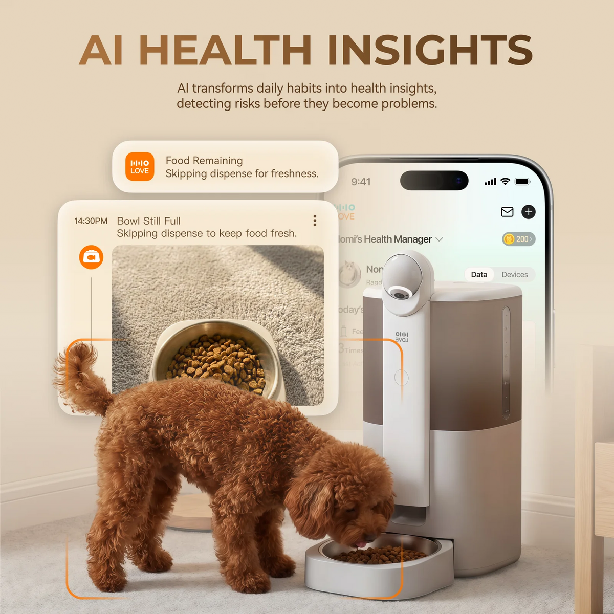 HHOLOVE Automatic Pet Feeder With 1080P Camera And App Control