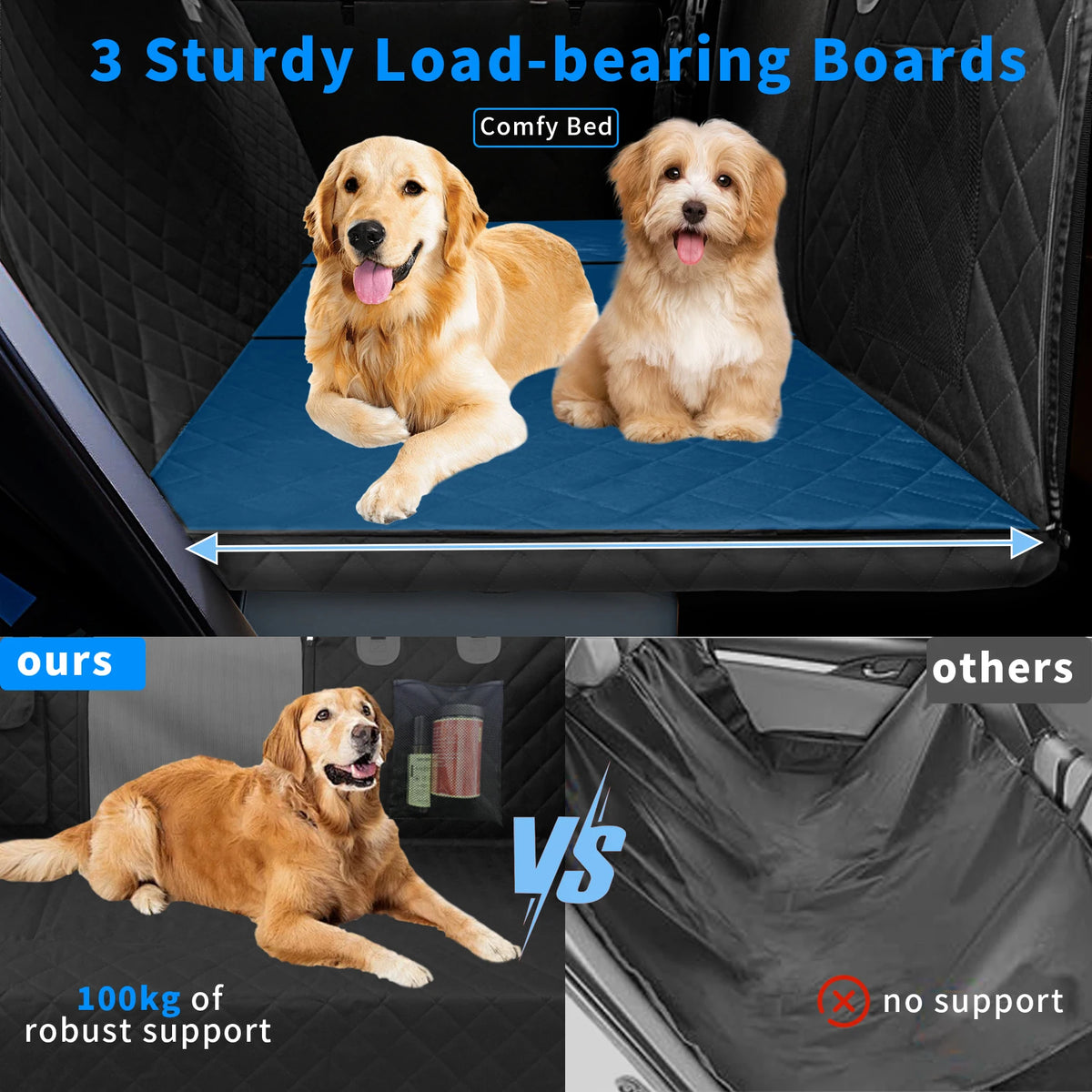 Wisfor Waterproof Dog Car Seat Extender And Hammock Cover