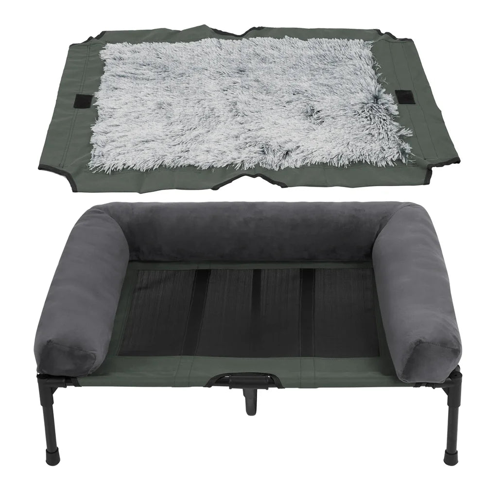 Borwart Raised Outdoor Dog Bed With Breathable Cooling Mat