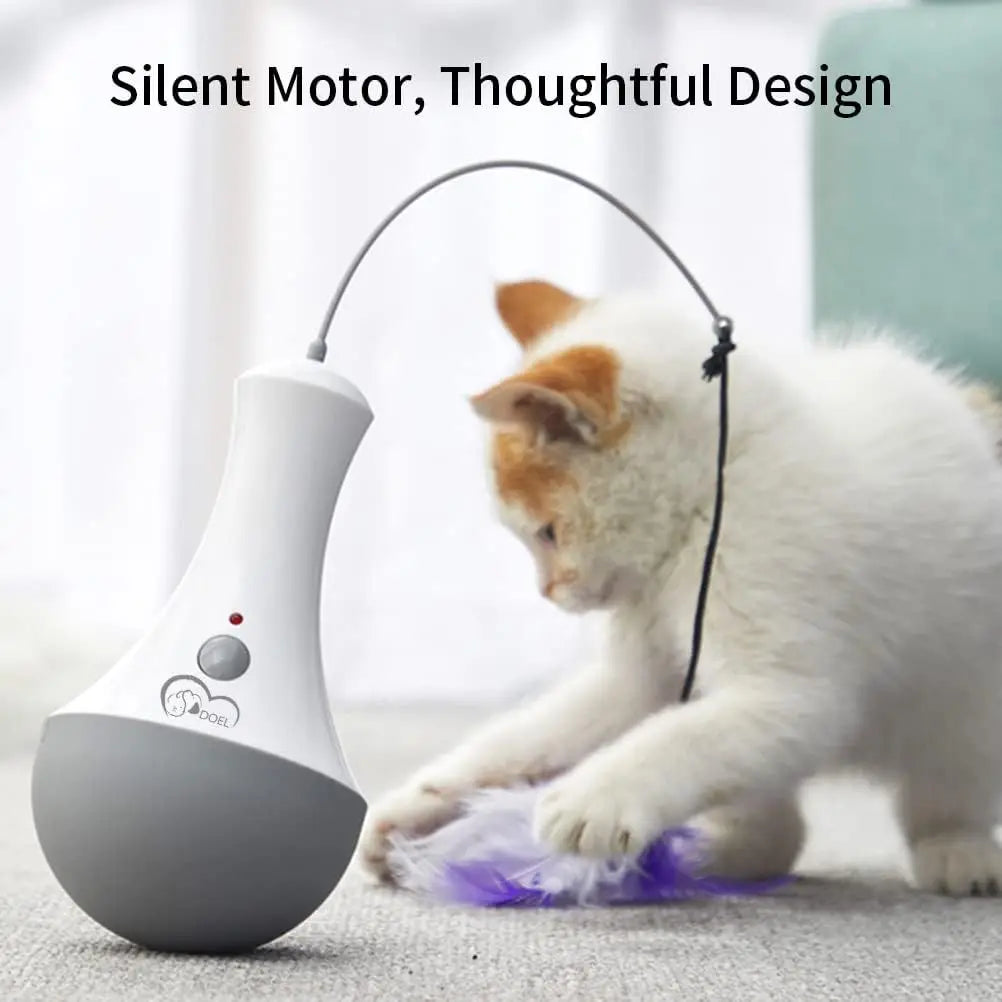 DOEL Automatic 360 Interactive Cat Feather Teaser Toy