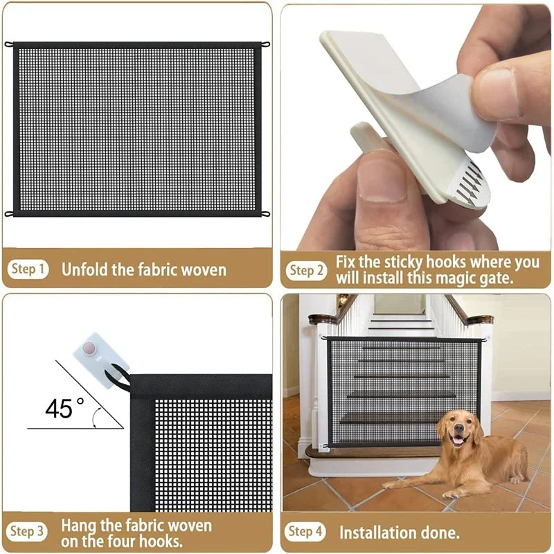 Folding Pet Dog Barrier Fence With Breathable Mesh Playpen