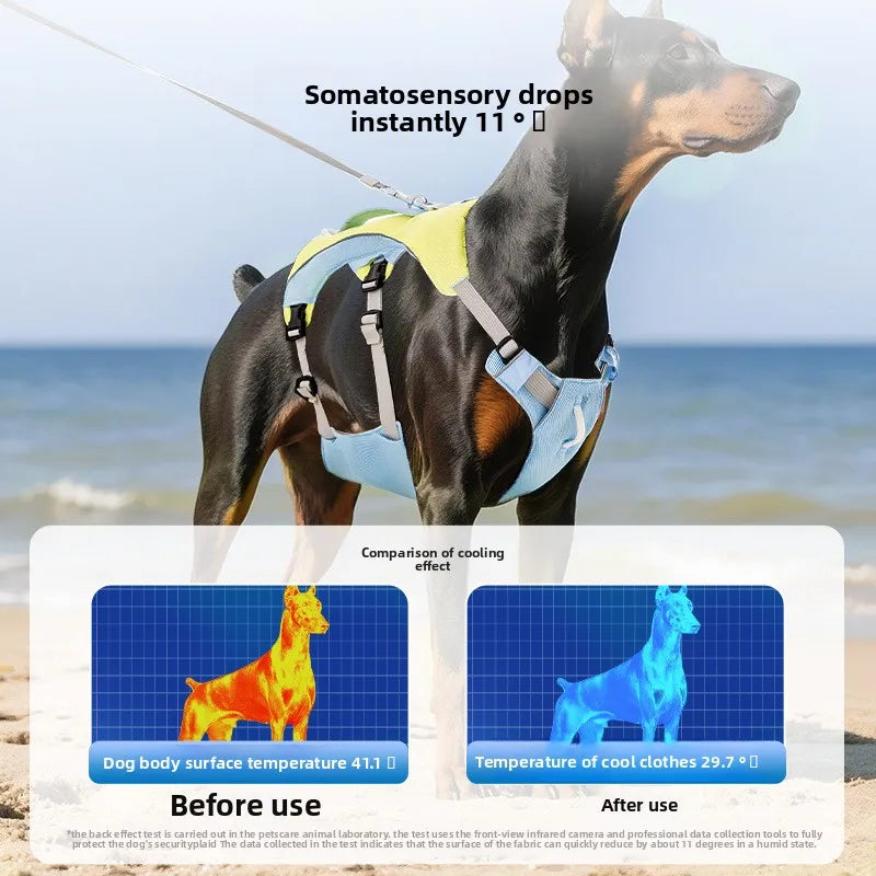 Breathable Cooling Vest Style Dog Harness With Quick Release
