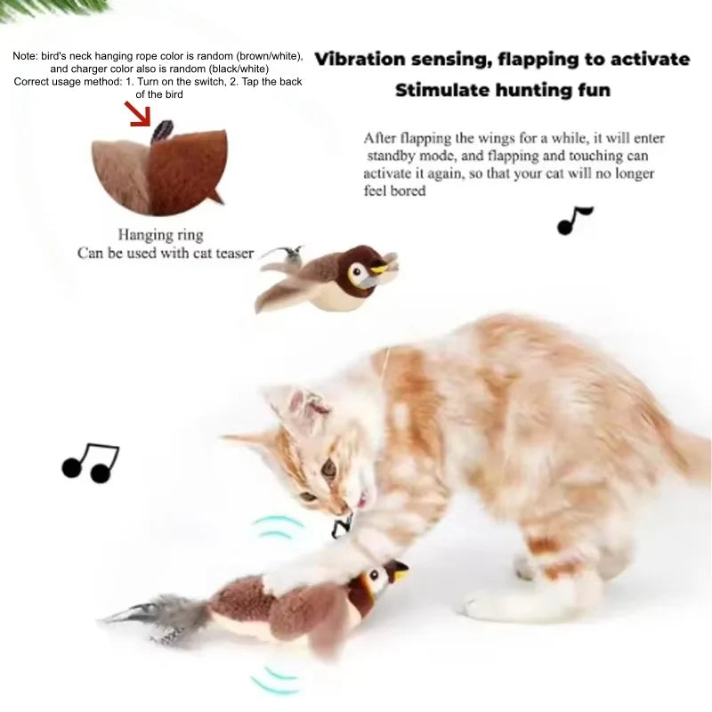 Interactive Simulated Chirping Bird Cat And Dog Toy