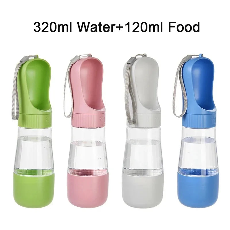 Portable Pet 2 in 1 Water Bottle and Food Dispenser