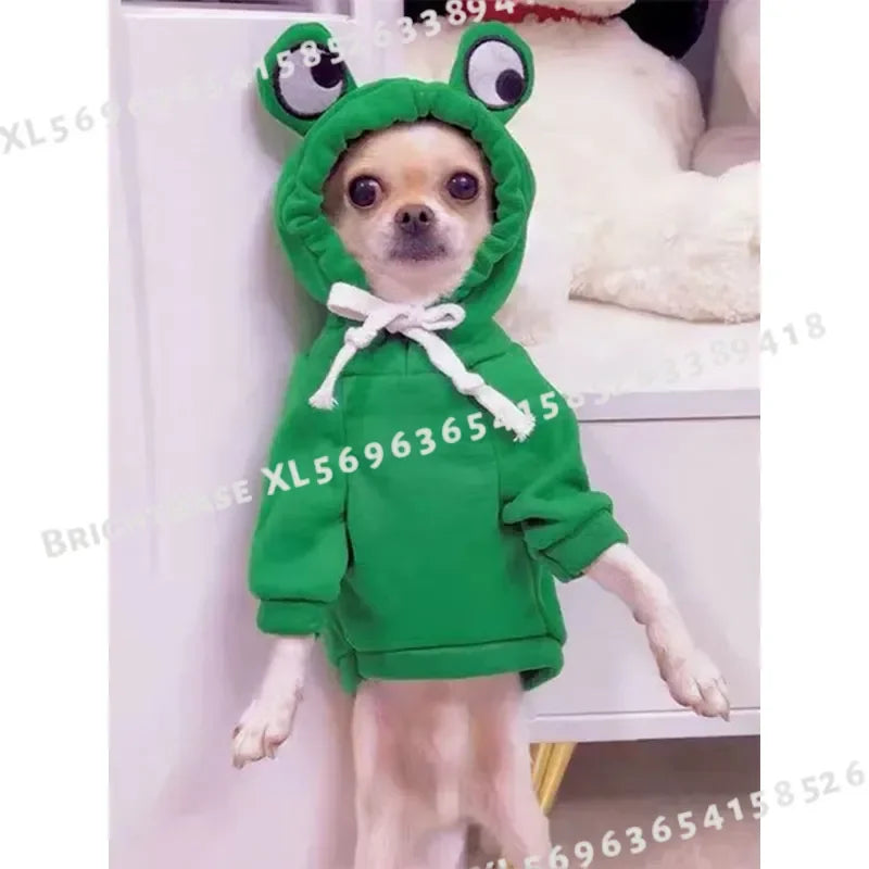 Cute Frog Pet Sweater Hoodie for Dogs With Fun Design