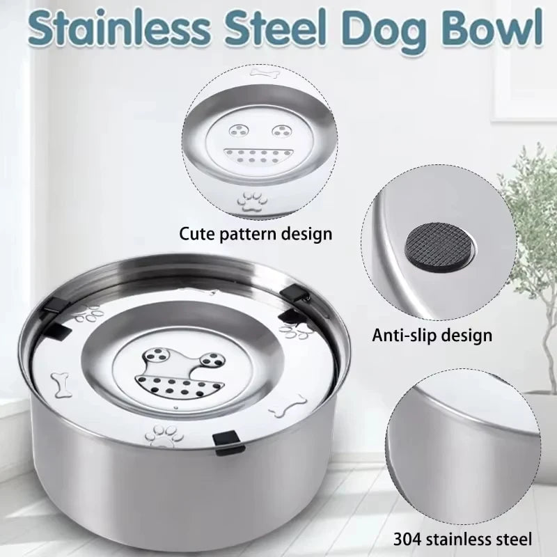 Stainless Steel Floating Dog And Cat Water Feeder Bowl