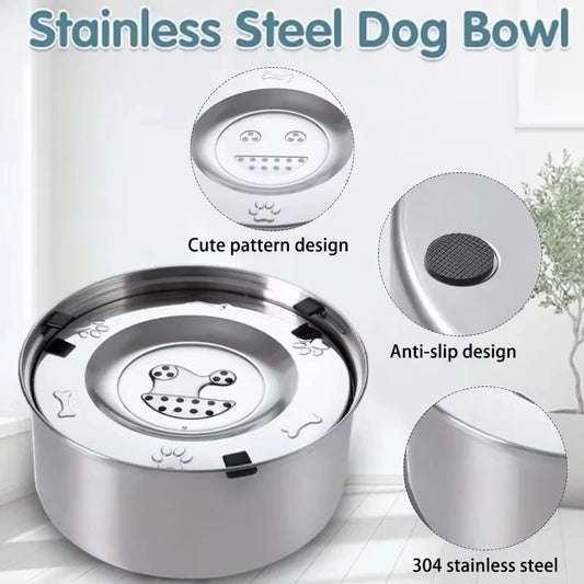 Stainless Steel Floating Dog And Cat Water Feeder Bowl