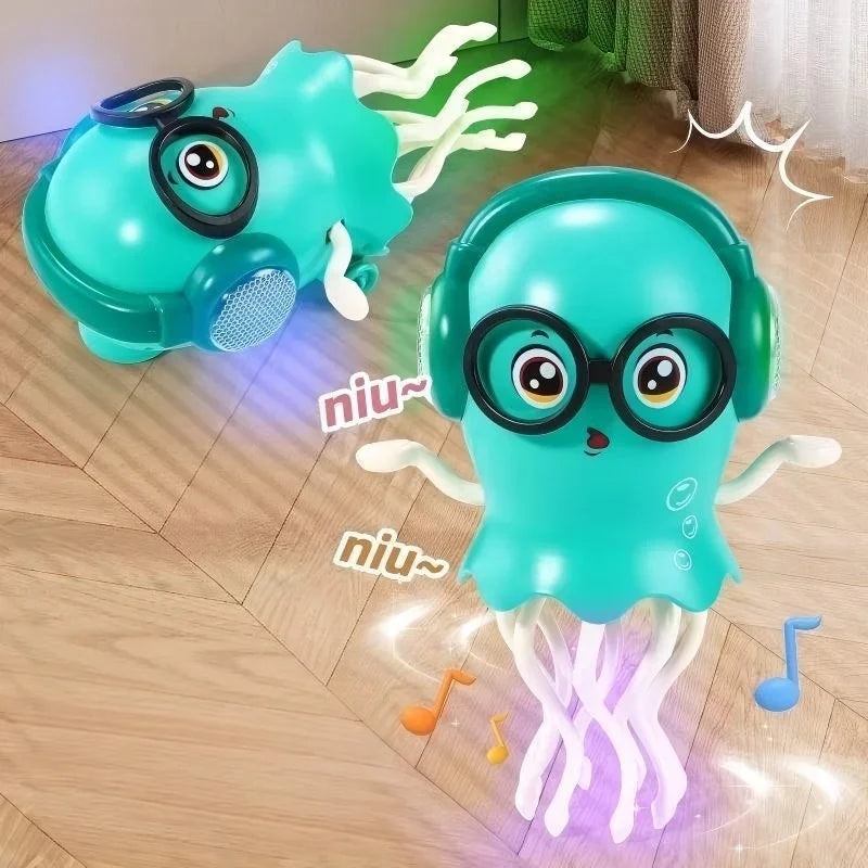 LED Electrically-Powered Crawling Dancing Jellyfish Toy An Octopus With Music Automatic Obstacle Sensor Intelligent Cat Toy Gift